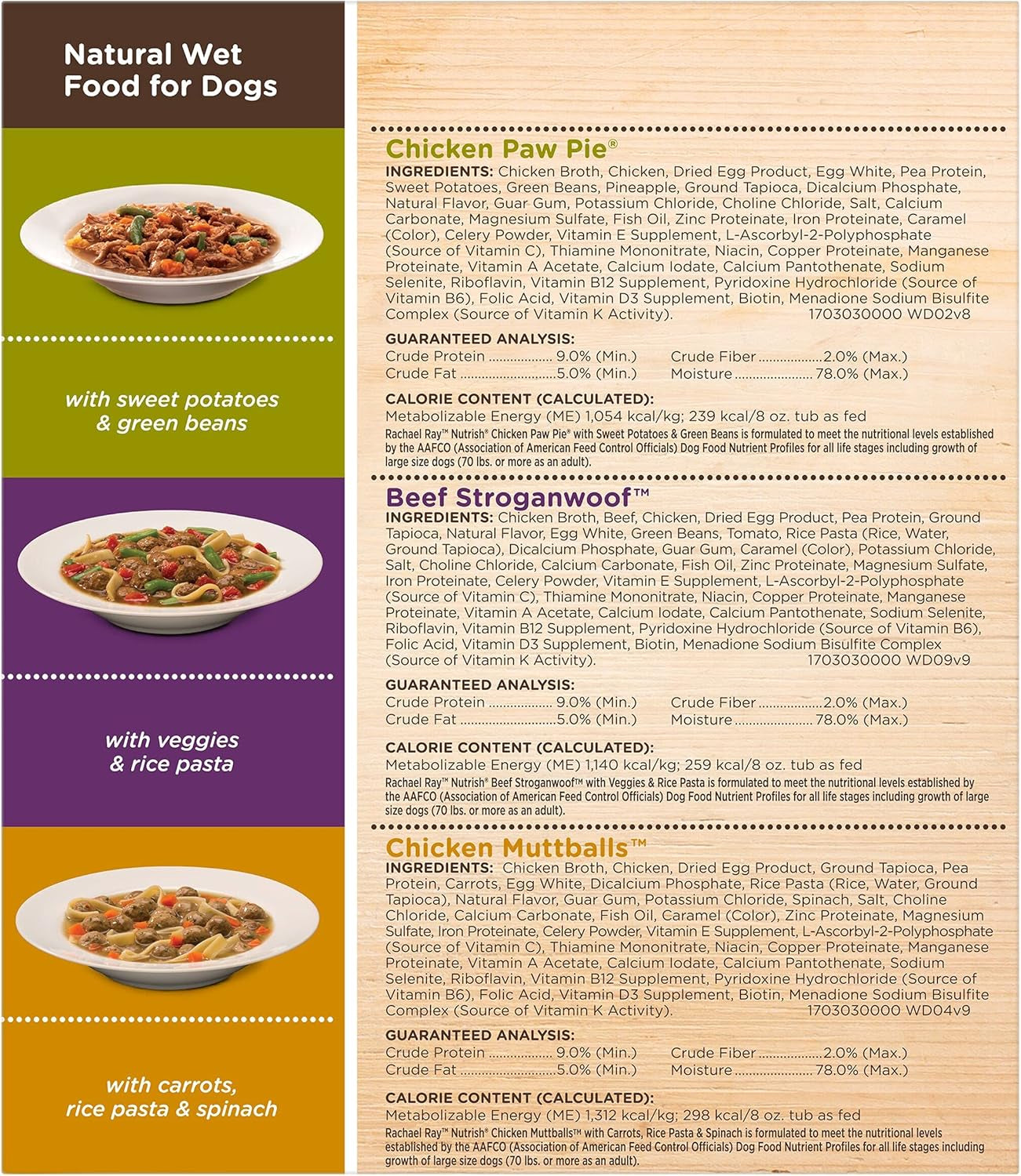 Rachael Ray Wet Dog Food Variety Pack Hearty Recipes, 6-8 Oz. Tubs, 2 Count