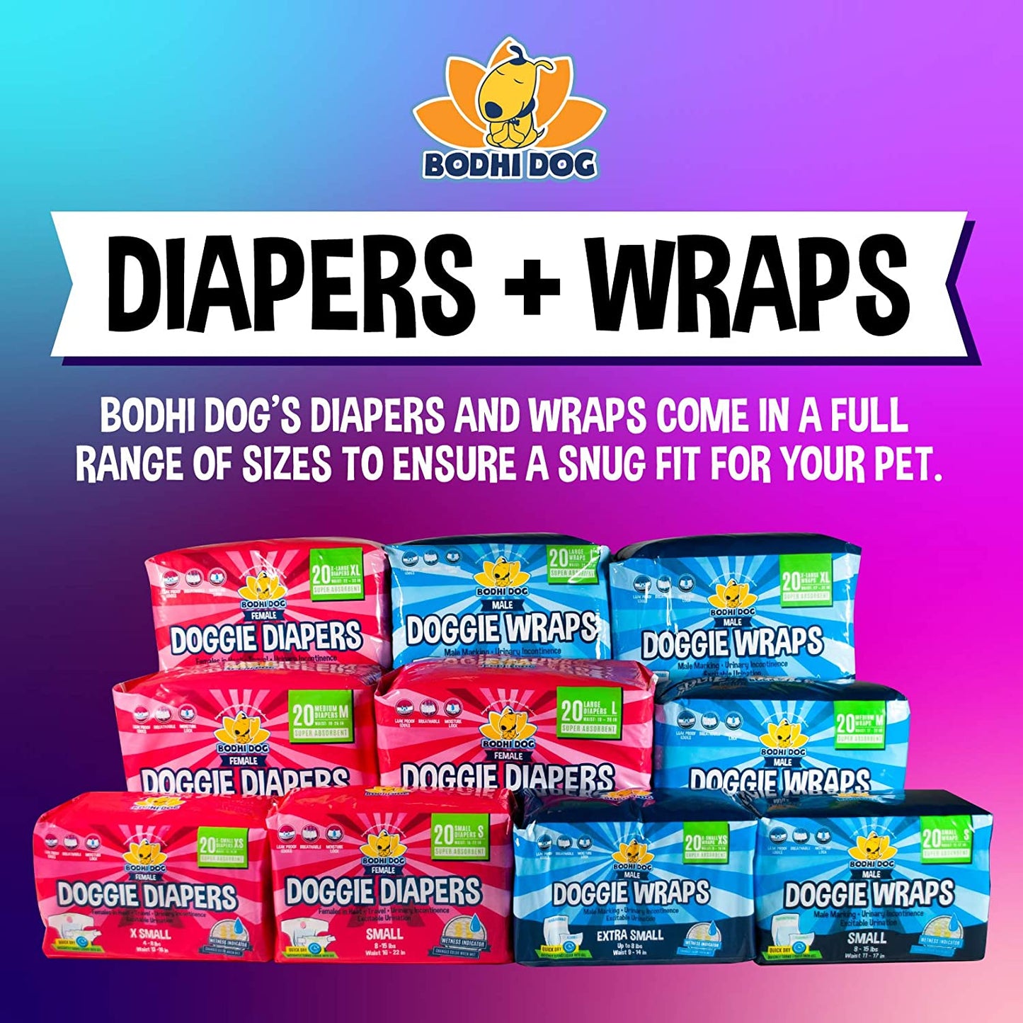 Disposable Male Dog Diapers - Super Absorbent, Leak-Proof Pee Wraps - Adjustable Fit, Comfortable Design, Advanced Moisture Control, and Wetness Indicator - Extra Large (20 Count)