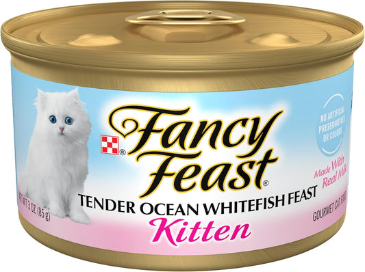 Purina  Tender Ocean Whitefish Feast Wet Kitten Food - (Pack of 24) 3 Oz. Cans