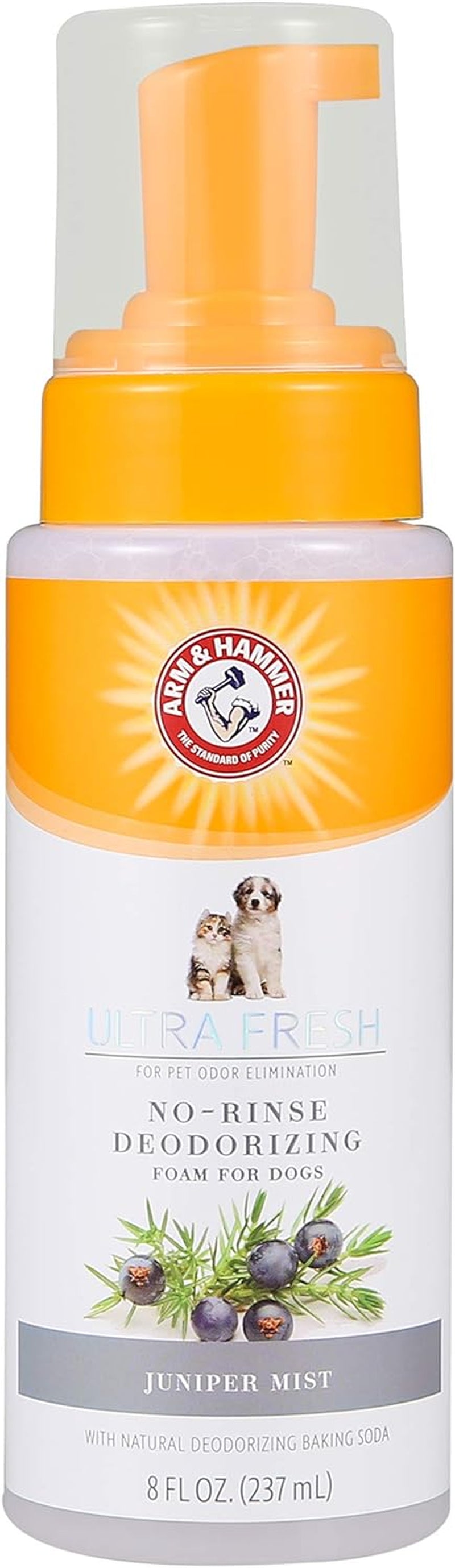 for Pets Ultra Fresh Dog Deodorizing Foam, Juniper Mist Scent - No Rinse Waterless Dog Shampoo for Smelly Dogs, Pet Deodorizer, Bathing Supplies, 8 Fl Oz