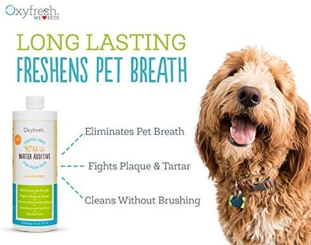 Premium Pet Dental Care Solution Pet Water Additive: Best Way to Eliminate Bad Dog Breath and Cat Bad Breath - Fights Tartar & Plaque - so Easy, Just Add to Water! Vet Recommended 2 Pack