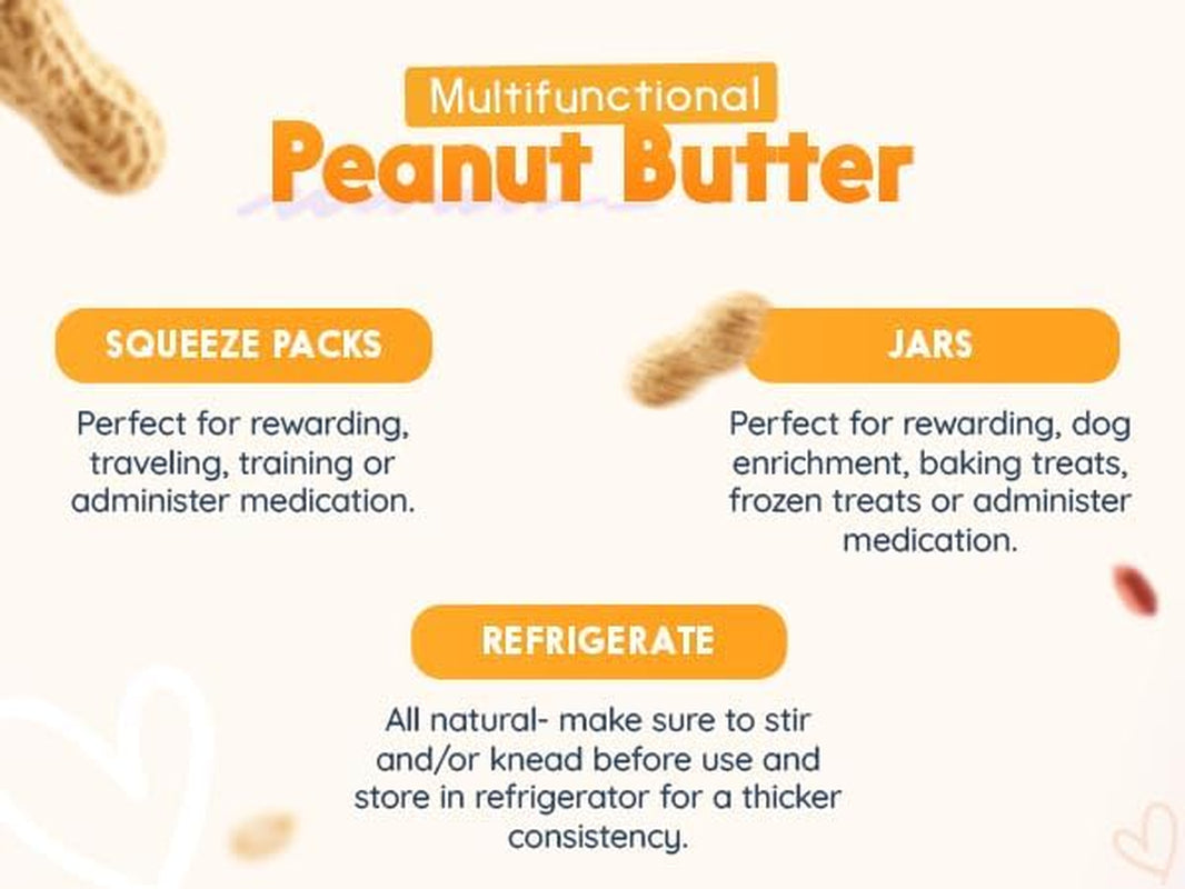 , Ruff Ruff Raw, Natural Dog Peanut Butter, Dog Treatmade in USA, (17 Oz Jars)