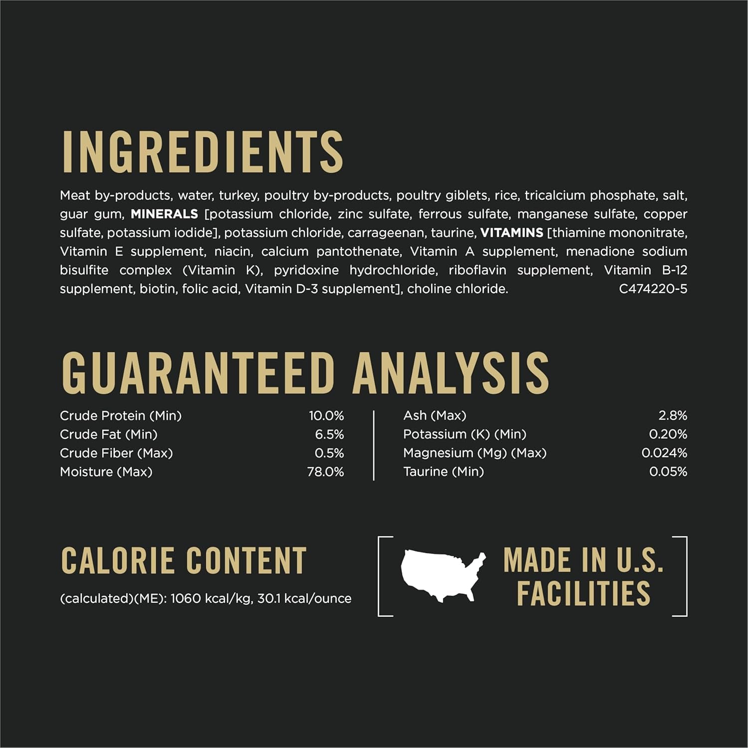 Urinary Tract Health Turkey and Giblets Entree Classic Wet Cat Food Pate - (Pack of 24) 5.5 Oz. Cans