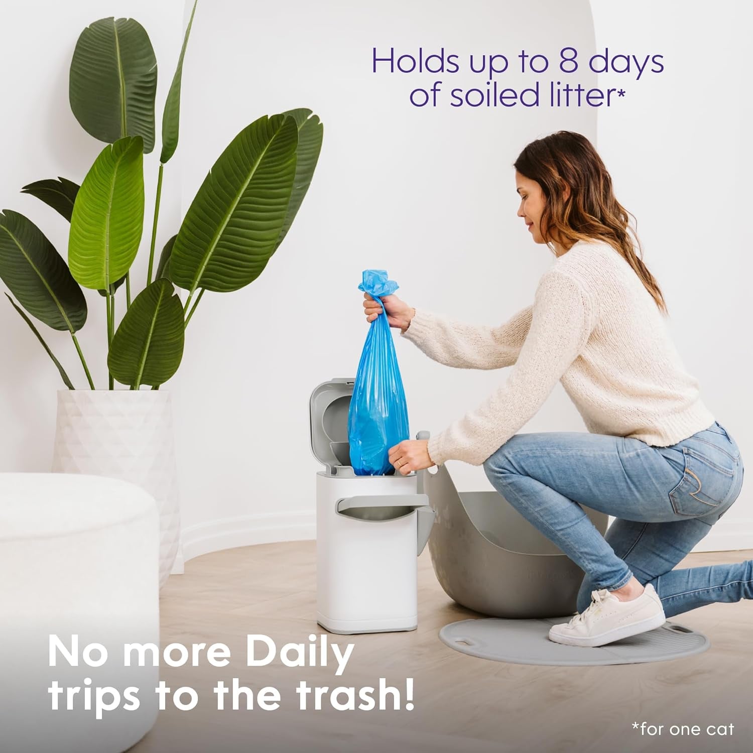 Platinum Pail Made of Durable Stainless Steel Includes 1 Easy Roll Refill