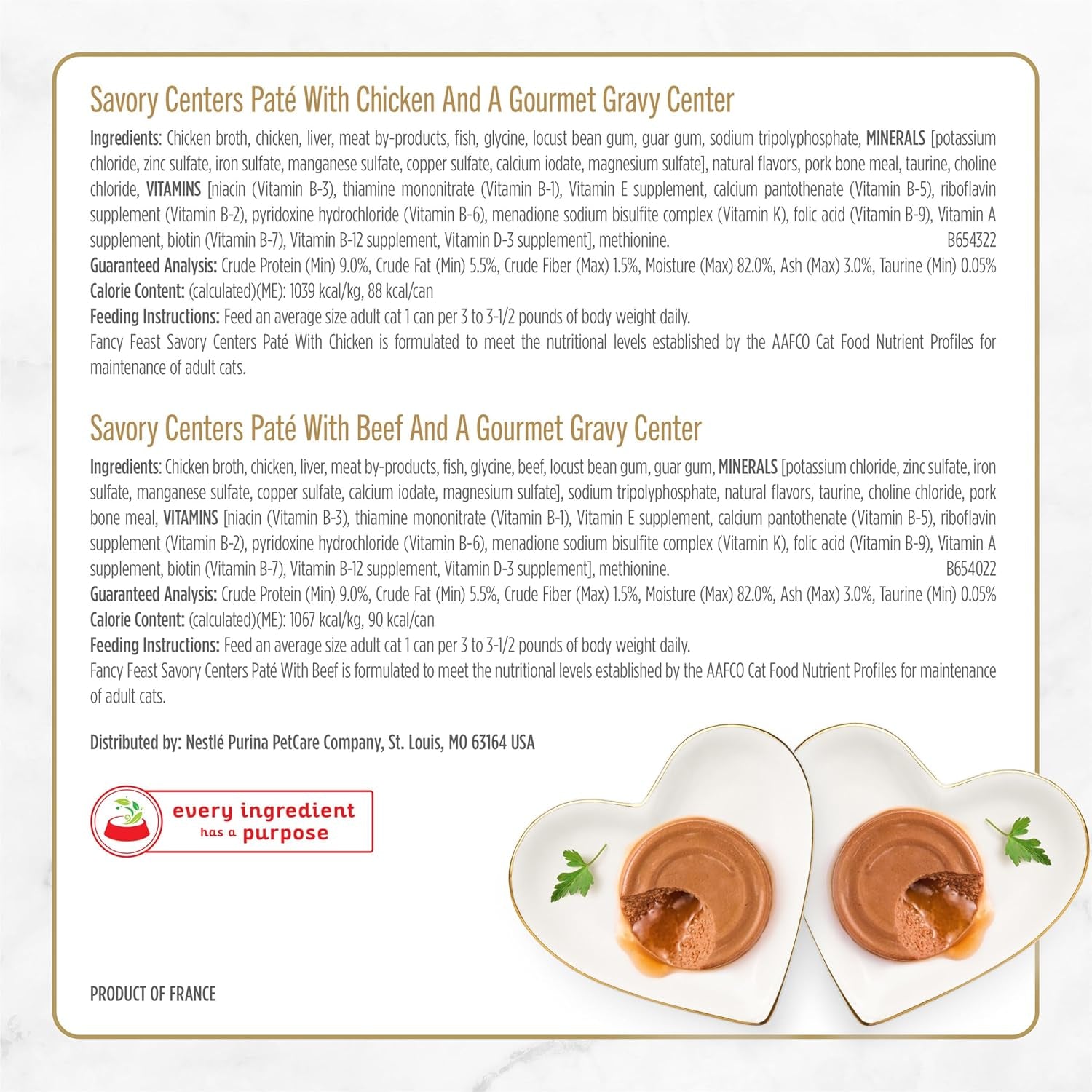 Purina  Savory Centers Wet Cat Food Pate Variety Pack with Chicken, Salmon, Beef, and Tuna Pate with Gravy Center - (2 Packs of 12) 3 Oz. Pull-Top Cans