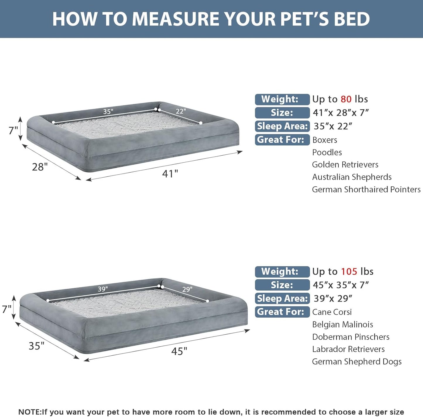 XL Extra Large Dog Bed, Washable Dog Couch with Removable Waterproof Cover, Orthopedic Large Pet Sofa Bed with Bolster Sides for Sleeping