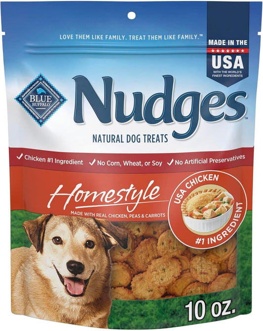Nudges Homestyle Natural Dog Treats Made with Real Chicken, Made in the USA, Chicken, 10-Oz Bag