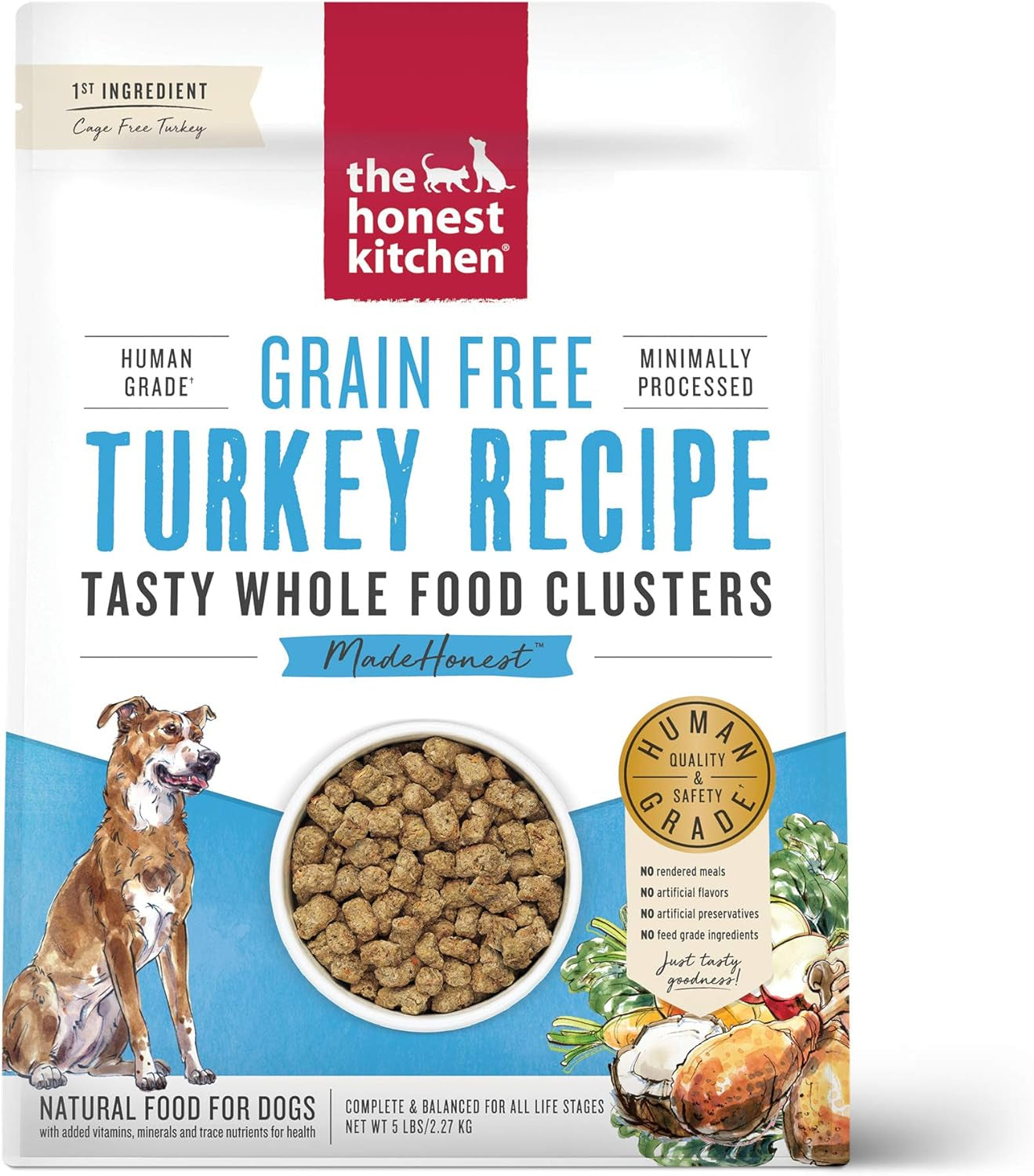 Whole Food Clusters Human Grade Dry Dog Food - Grain Free Turkey 5 Lbs