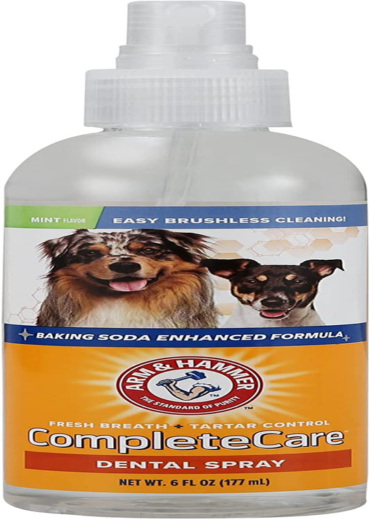Complete Care Dog Dental Spray, 6 Fl Oz | Mint Flavor Dog Dental Spray for Easy Brushless Cleaning | Baking Soda Enhanced Formula for Fresh Breath and Tartar Control