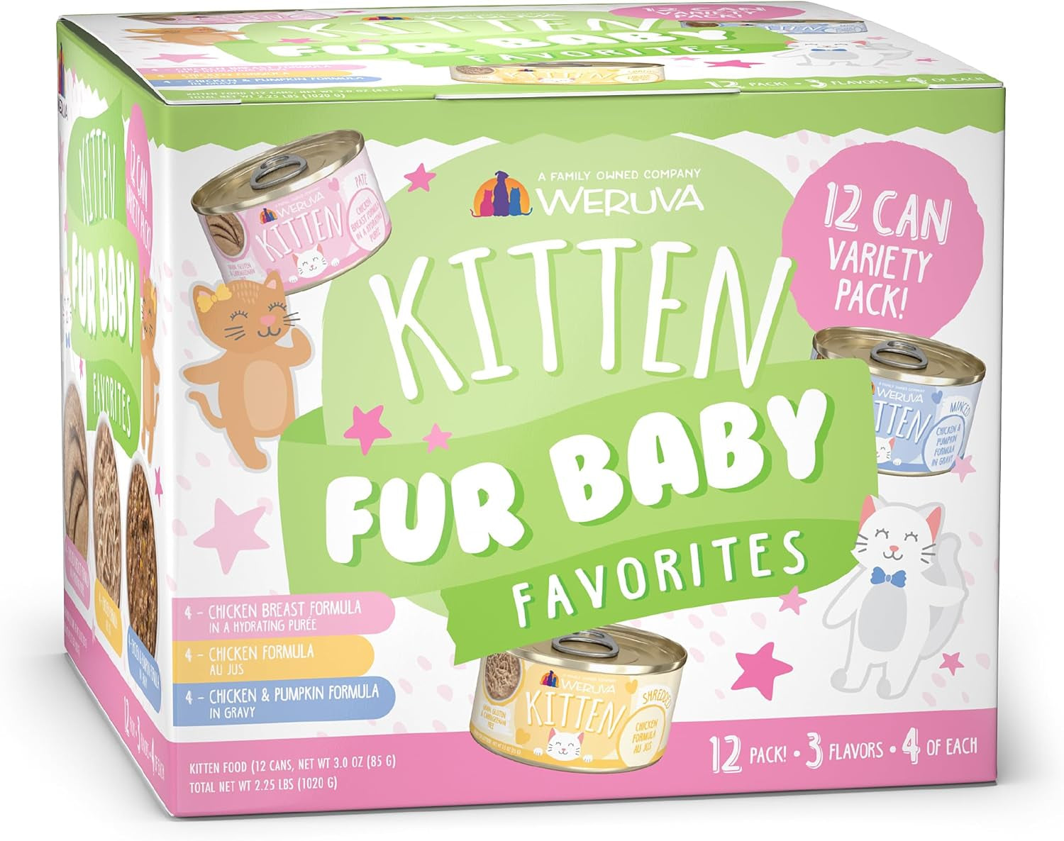 Kitten, Fur Baby Favorites Variety Pack, 3Oz Can (Pack of 12)