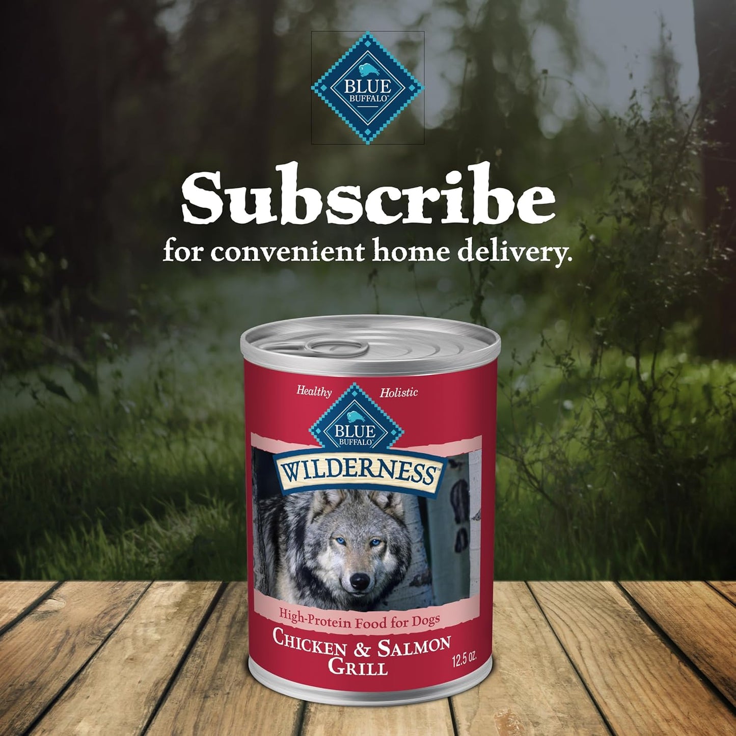 Wilderness Adult Wet Dog Food, High-Protein & Grain-Free, Made with Natural Ingredients, Salmon & Chicken Grill, 12.5-Oz. Cans, 12 Count