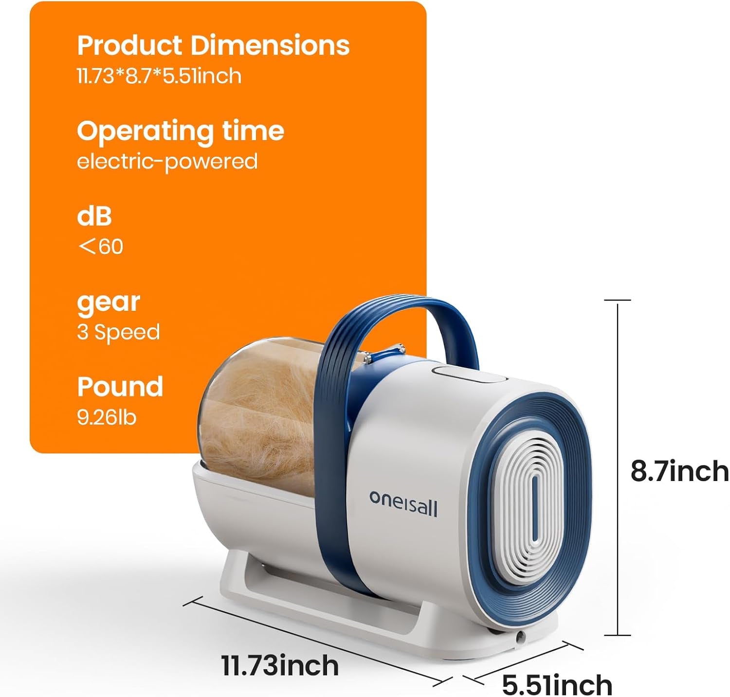 Dog Grooming Vacuum, Pet Grooming Vacuum with Clipper Nail Grinder, 1.5L Dust Cup Dog Deshedding Vacuum Brush with 7 Pet Grooming Tools for Shedding Pet Hair, Home Cleaning