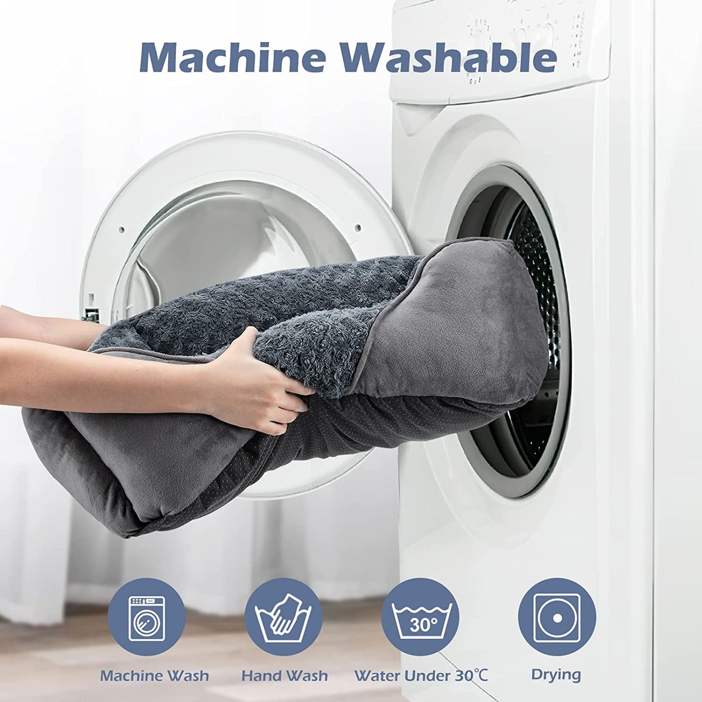 Rectangle Washable Orthopedic Dog Bed for Small, Medium and Large Dogs, Soft Calming, Sleeping Puppy Bed Durable Pet Cuddler with Anti-Slip Bottom, S (20"X19"X6")