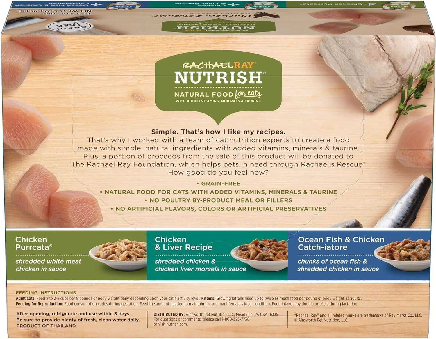 Rachael Ray  Premium Wet Cat Food, Chicken Lovers Variety Pack, Grain Free, 2.8 Oz. Tub, Pack of 12