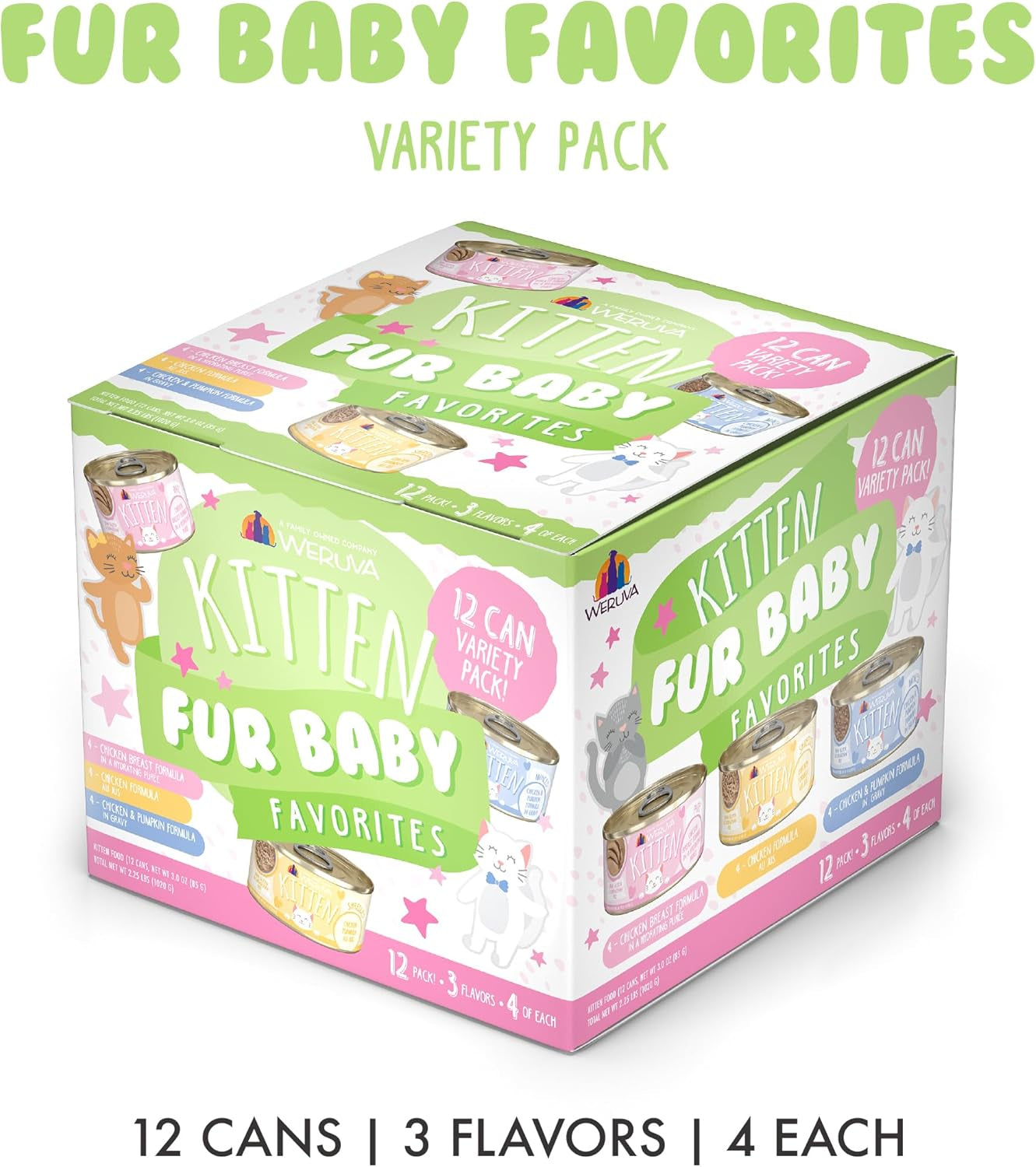 Kitten, Fur Baby Favorites Variety Pack, 3Oz Can (Pack of 12)