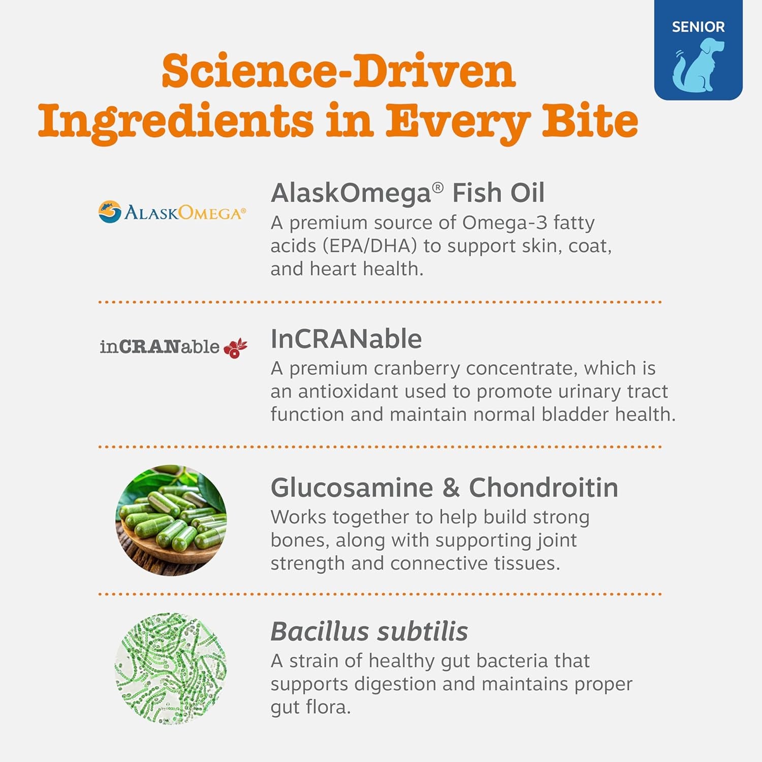 Senior Dog Multivitamin Treats - Glucosamine for Dogs + Digestive Enzymes & Probiotics - Grain Free Dog Vitamins and Supplements for Skin & Coat + Immune Health Beef - Advanced - 90Ct