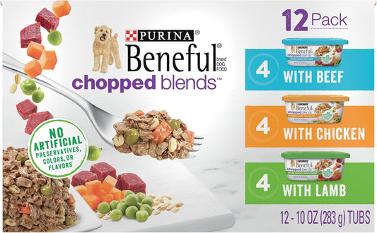 Purina  Wet Dog Food Variety Pack, Chopped Blends - (12) 10 Oz. Tubs