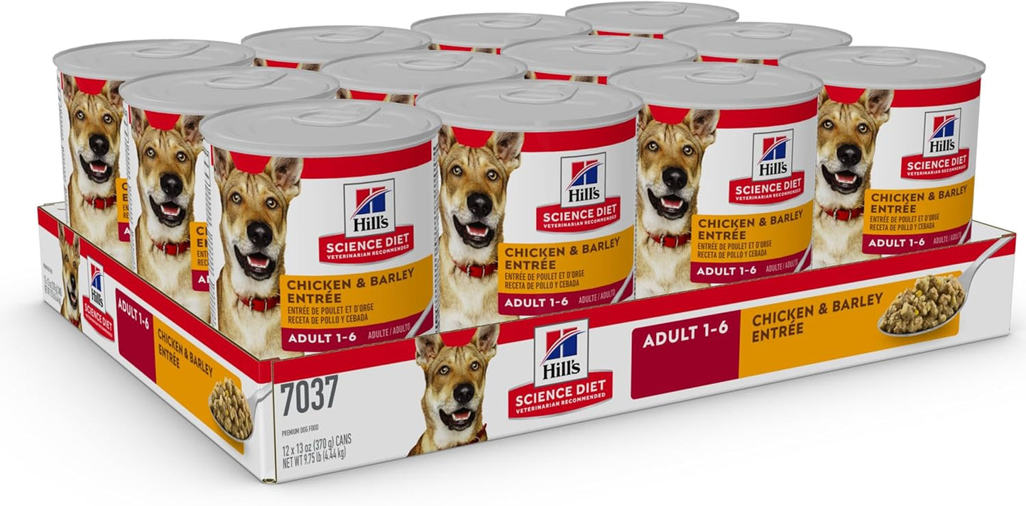 Adult 1-6, Adult 1-6 Premium Nutrition, Wet Dog Food, Chicken & Barley Loaf, 13 Oz Can, Case of 12