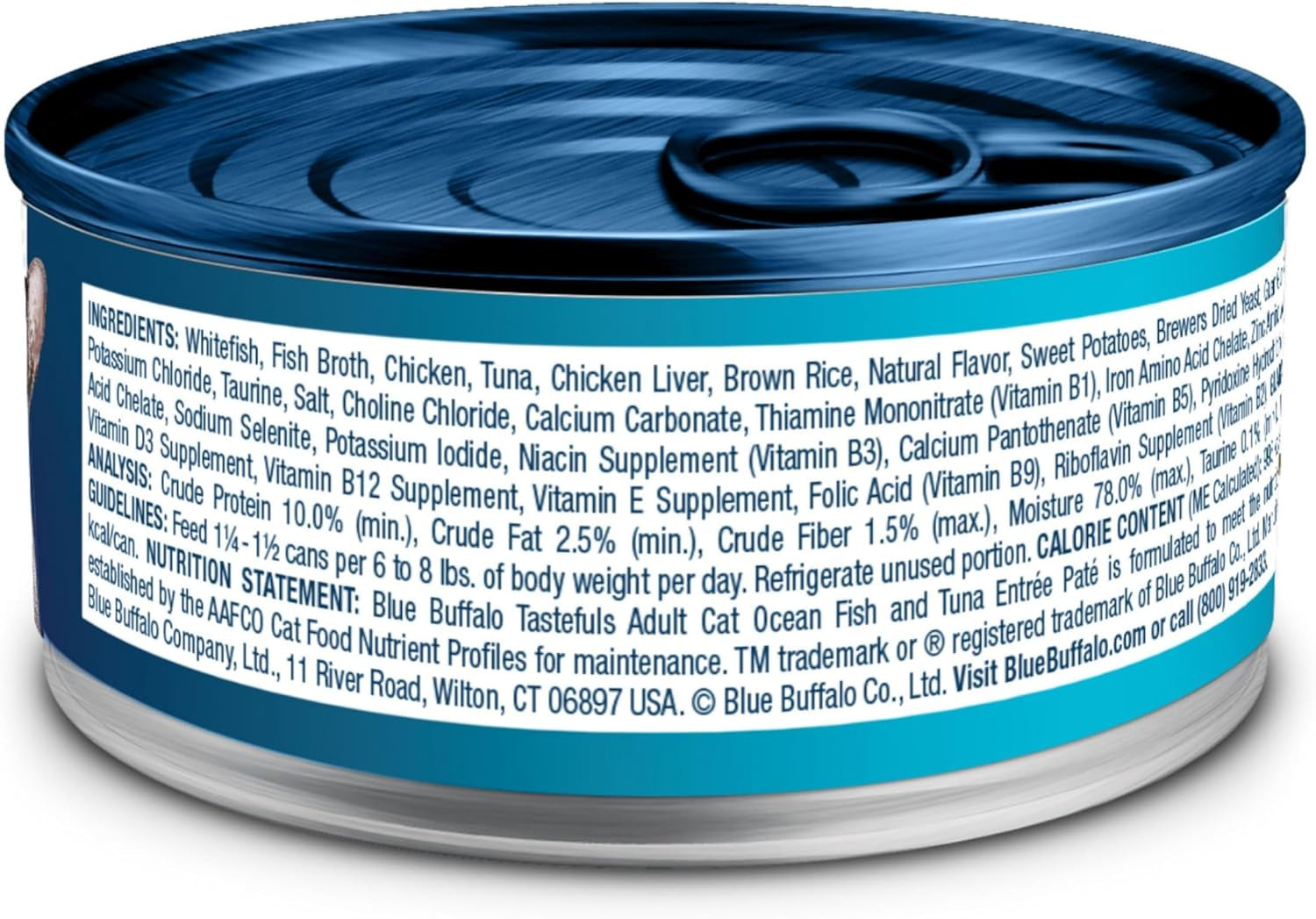 Tastefuls Wet Cat Food Paté, Made with Natural Ingredients, Ocean Fish and Tuna Entrée, 5.5-Oz Cans (24 Count)