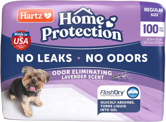 Home Protection Lavender Scented Dog Pads, 100 Count, Super Absorbent & Won'T Leak, Odor Eliminating