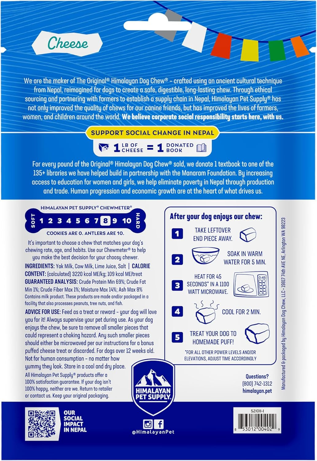 Original Yak Cheese Chew, 3 Small Sticks, 1.1 Oz, Gluten Free, Healthy Treats, Grain & Lactose Free 100% Natural, Long Lasting for Dogs under 15 Lbs