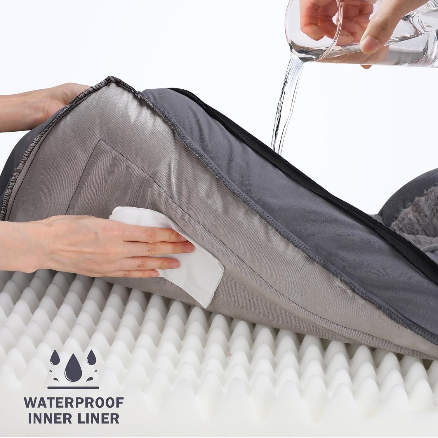 Orthopedic Dog Beds Large Sized, XL Washable Dog Sofa with Egg-Crate Foam, Waterproof Lining and Non-Skid Bottom