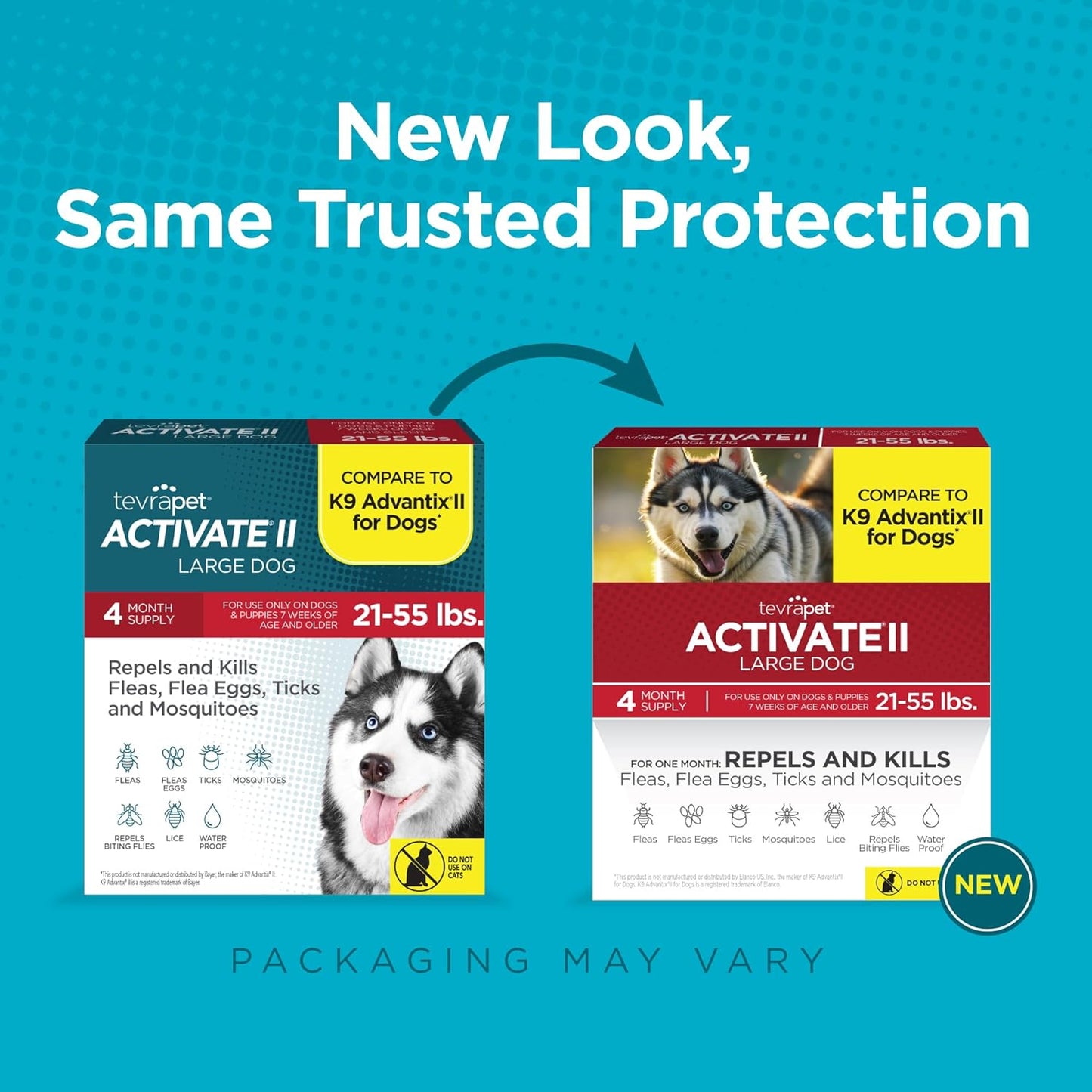 Activate II Flea and Tick Prevention for Dogs | 4 Count | Large Dogs 21-55 Lbs | Topical Drops | 4 Months Flea Treatment