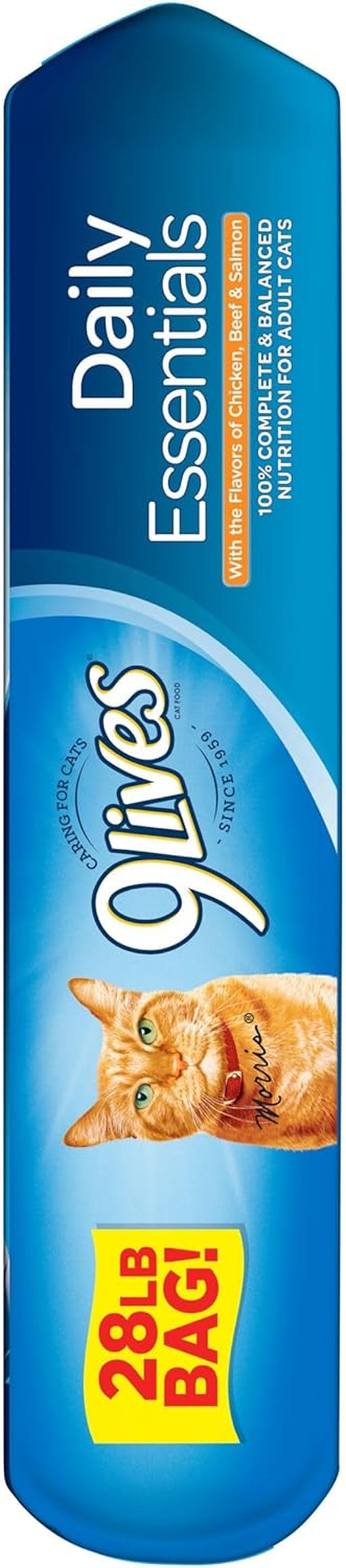 Daily Essentials Dry Cat Food with Chicken, Beef & Salmon Flavors, 28 Lb Bag