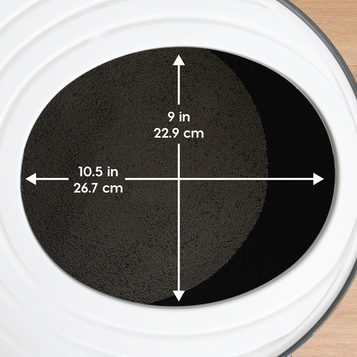 Cat Litter Box, Large Top Entry with Litter Catching Lid and Scoop, Dog Proof, Cat Box Enclosure, Dark Gray/White