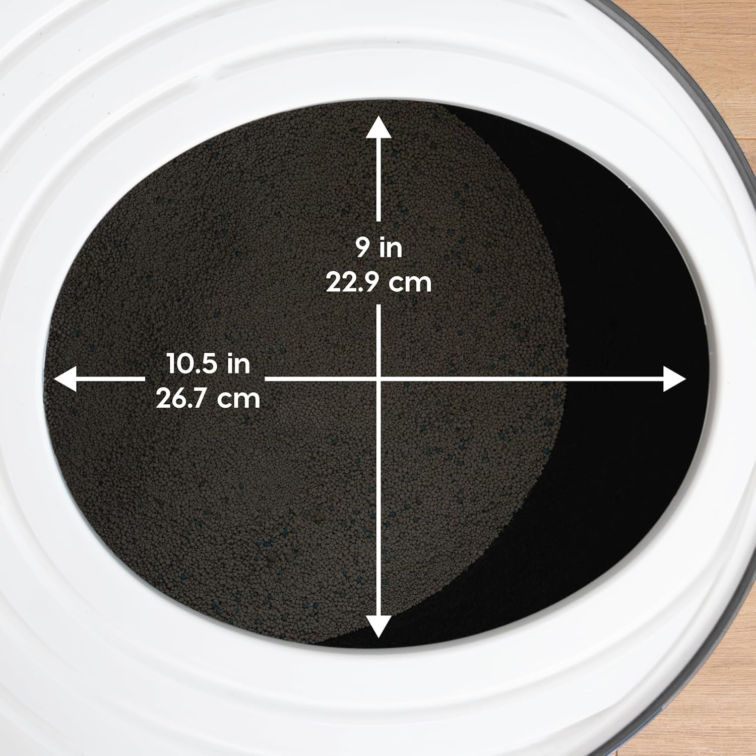 Cat Litter Box, Large Top Entry with Litter Catching Lid and Scoop, Dog Proof, Cat Box Enclosure, Dark Gray/White