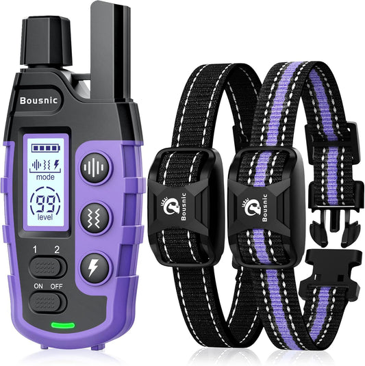 Dog Shock Collar 2 Dogs (5-120Lbs) - 3300 Ft Waterproof Training Collar for Dogs Large Medium Small with Rechargeable Remote, Beep (1-8) Vibration (1-16) and Humane Shock (1-99) Modes