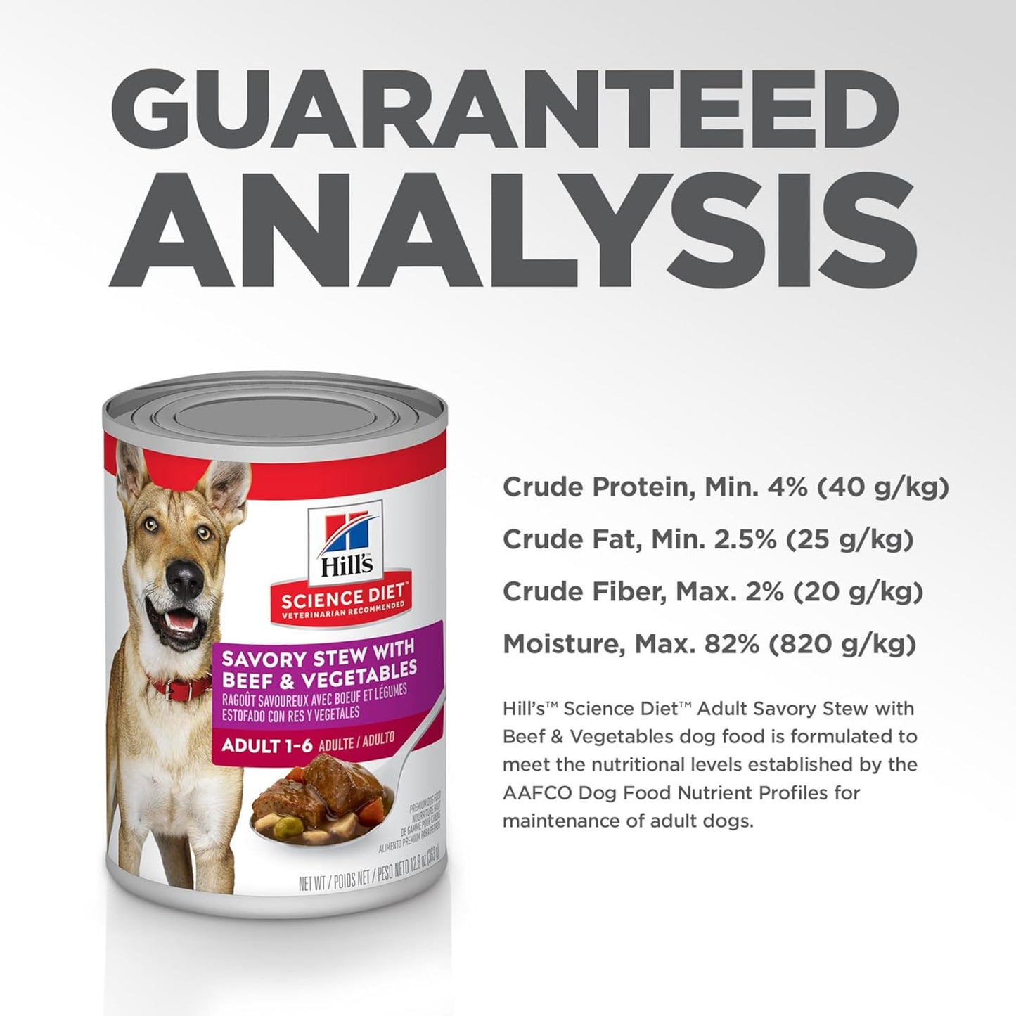 Adult 1-6, Adult 1-6 Premium Nutrition, Wet Dog Food, Beef & Vegetables Stew, 12.8 Oz Can, Case of 12