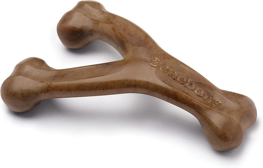 Wishbone Durable Dog Chew Toy for Aggressive Chewers, Made in USA, Large, Real Bacon Flavor