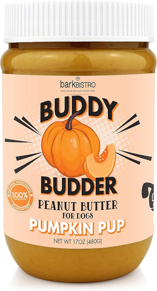 Pumpkin Pup , 100% Natural Dog Peanut Butter, Healthy Peanut Butter Dog Treats, Made in USA, (17Oz Jars)