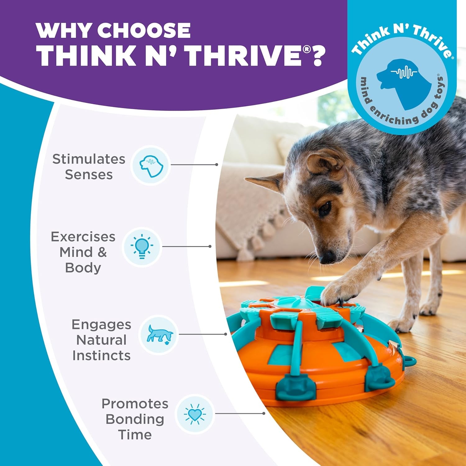 by Nina Ottosson Tower of Treats Level 4 Expert Dog Treat Puzzle for Enrichment, Orange