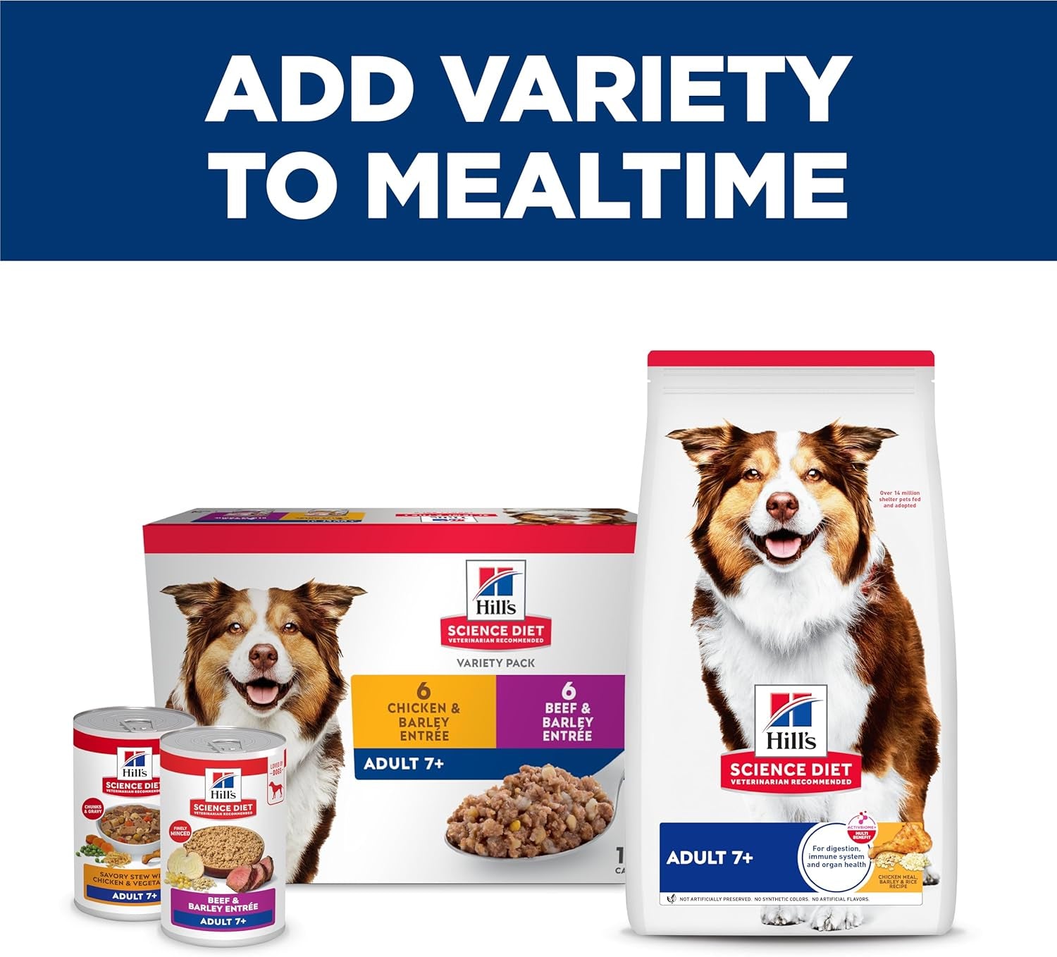 Adult 7+, Senior Adult 7+ Premium Nutrition, Wet Dog Food, Beef & Barley Loaf, 13 Oz Can, Case of 12