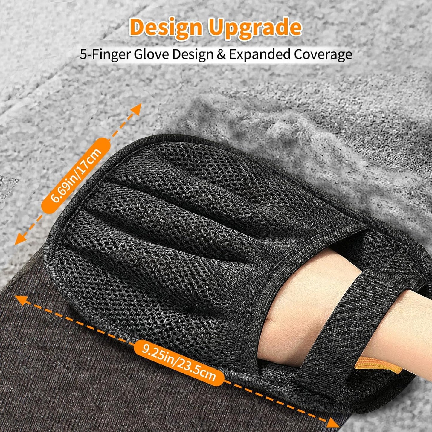 Pet Hair Removal Glove for Cats & Dogs, 2025 Newly Upgraded Five-Finger Electrostatic Pet Hair Gloves, Reusable Pet Hair Remover Tool for Laundry, Couch, Carpet, Car Seat