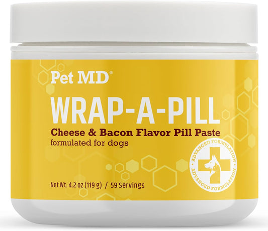 Wrap a Pill Cheese & Bacon Flavor Pill Paste for Dogs - Make a Pocket or Pouch to Hide Pills & Medication 4.2 Oz