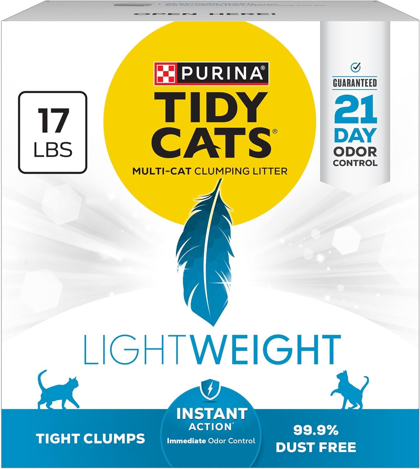 Purina  Lightweight Instant Action, Odor Control, Multi-Cat, Clumping, 99.9 Percent Dust Free Cat Litter - 17 Lb. Box