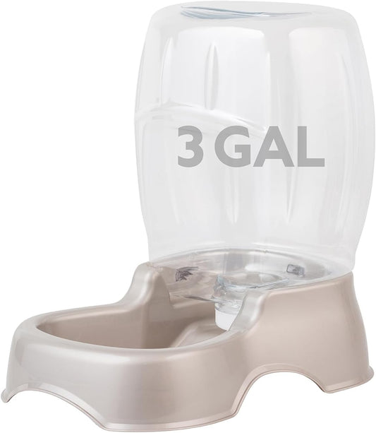 Pet Cafe Cat and Dog Water Dispenser - Water Bowl for Cats and Dogs, USA Made, 3 GAL, Pearl Tan