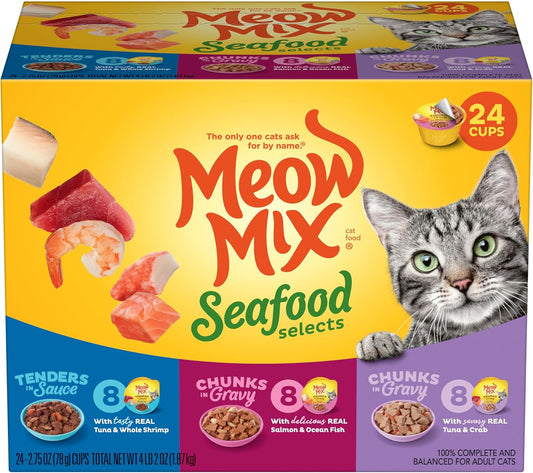 Seafood Selects Wet Cat Food Variety Pack, 2.75 Ounce Cups (Pack of 24)