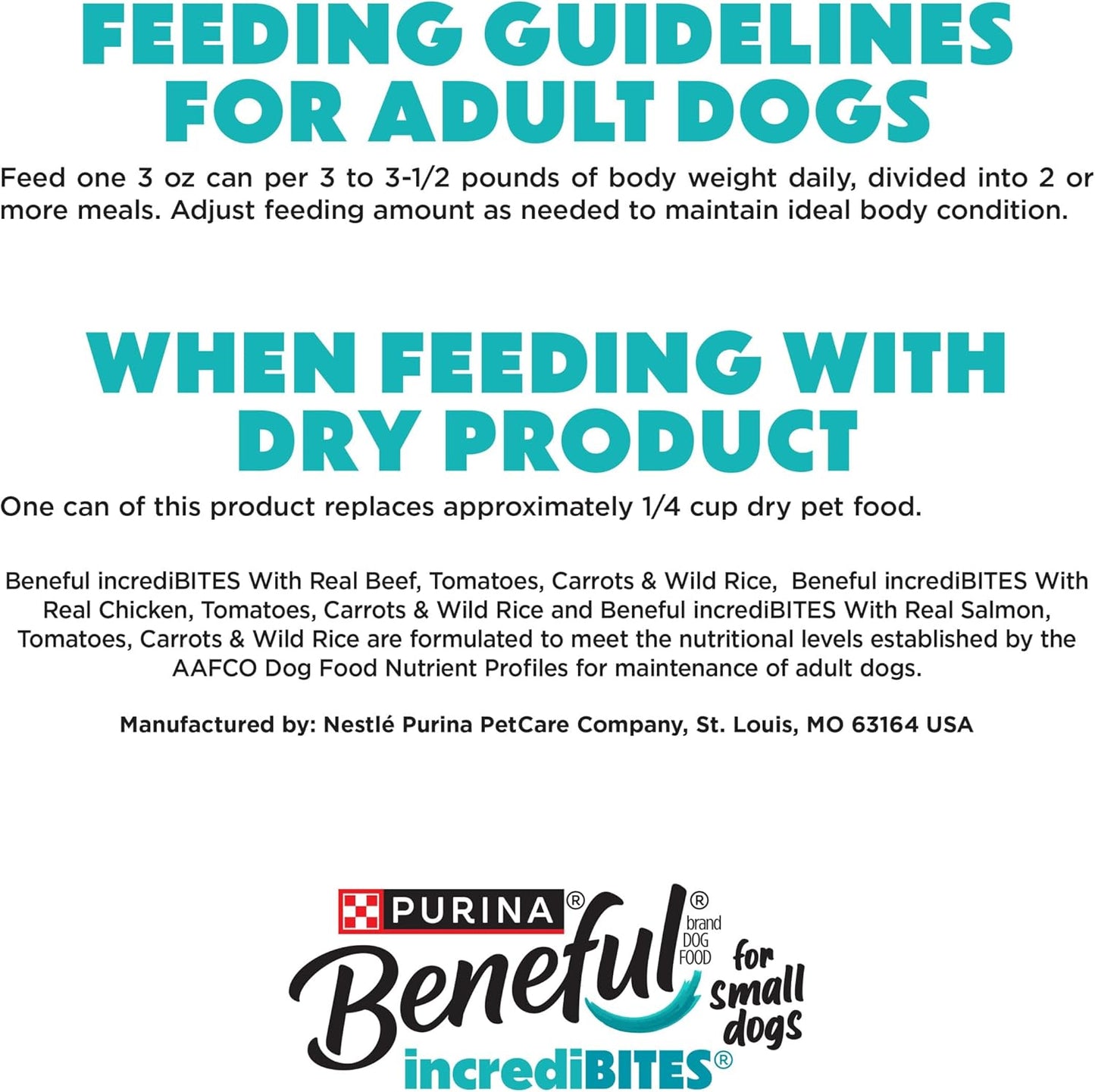 Purina  Small Breed Wet Dog Food Variety Pack, Incredibites with Real Beef, Chicken and Salmon - (Pack of 30) 3 Oz. Cans