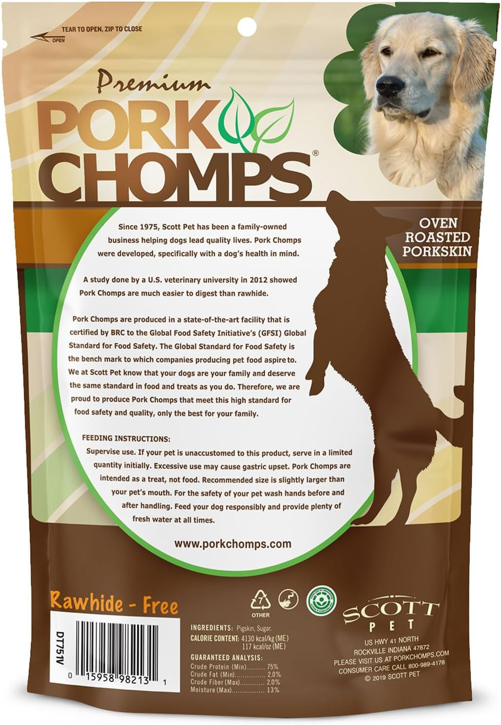 Roasted Pork Skin Dog Chews, 5-Inch Mini Twists, 20 Count