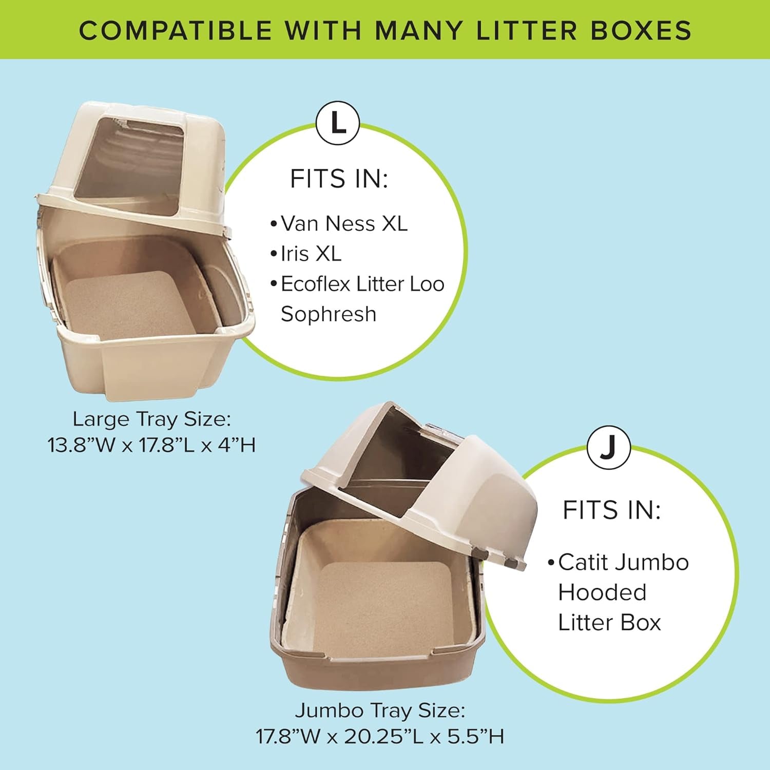 (6-Pack) Disposable Cat Litter Box, Sustainable, Clean - Large, 6-Pack