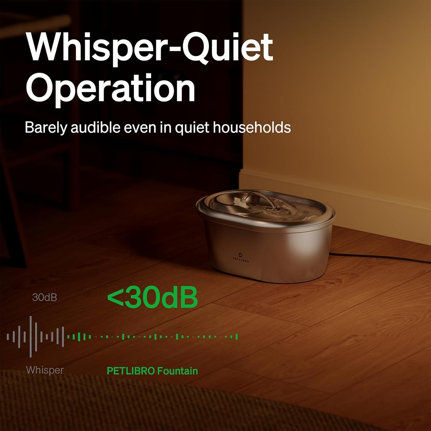 Stainless Steel Cat Water Fountain, 101Oz/3L Pet Water Fountain for Cats Inside, Food-Grade Dog Water Fountain, Automatic Water Dispenser with 4 Filters & 4 Sponges