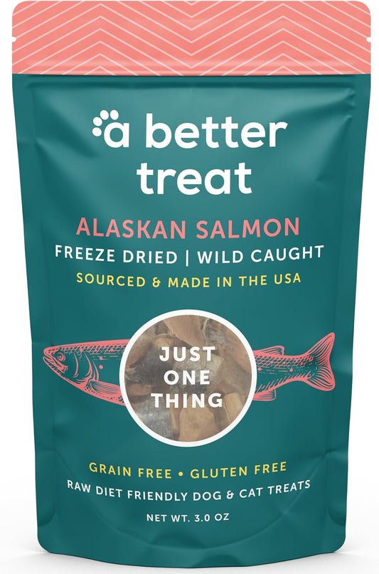 – Freeze Dried Salmon Dog Treats, Wild Caught, Single Ingredient | Natural High Value | Gluten Free, Grain Free, High Protein, Diabetic Friendly | Natural Fish Oil | Made in the USA