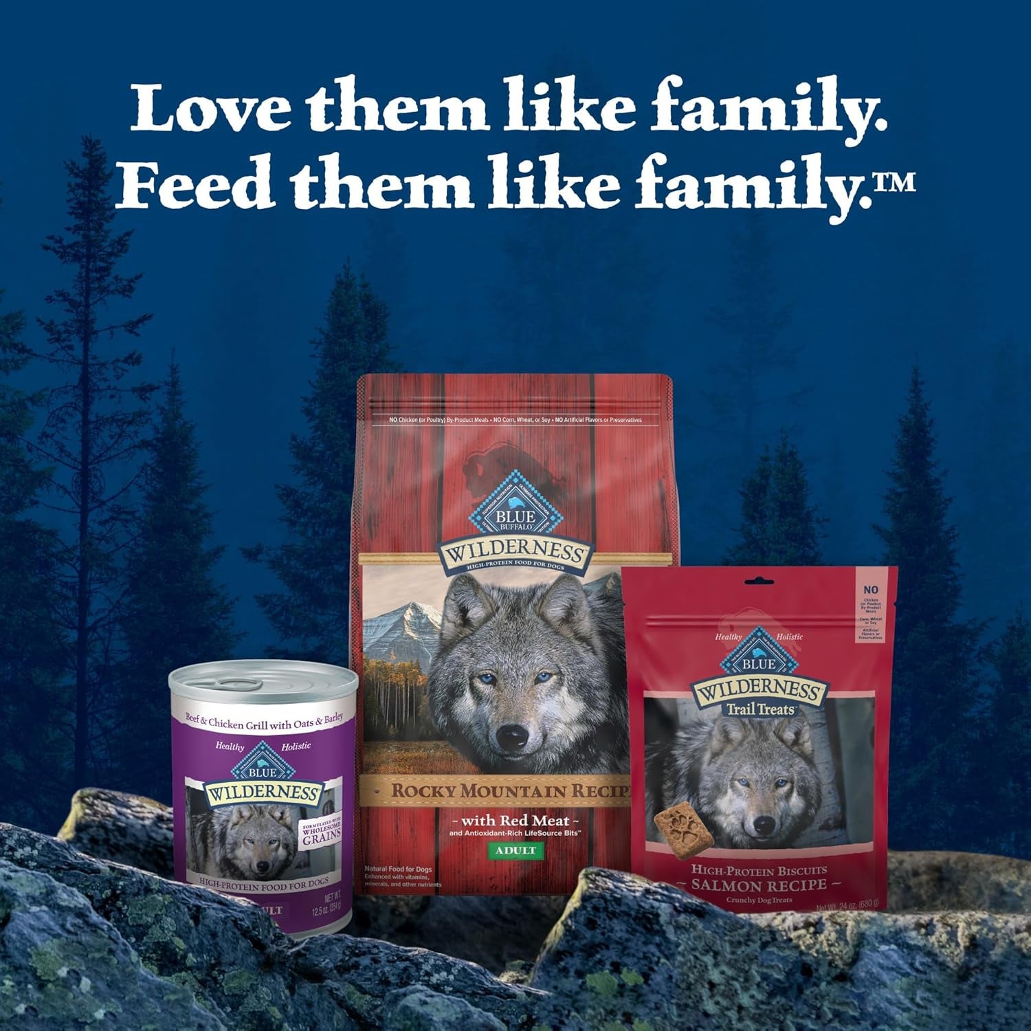 Wilderness Rocky Mountain High-Protein Adult Dry Dog Food Wholesome Grains Red Meat, 24Lb. Bag