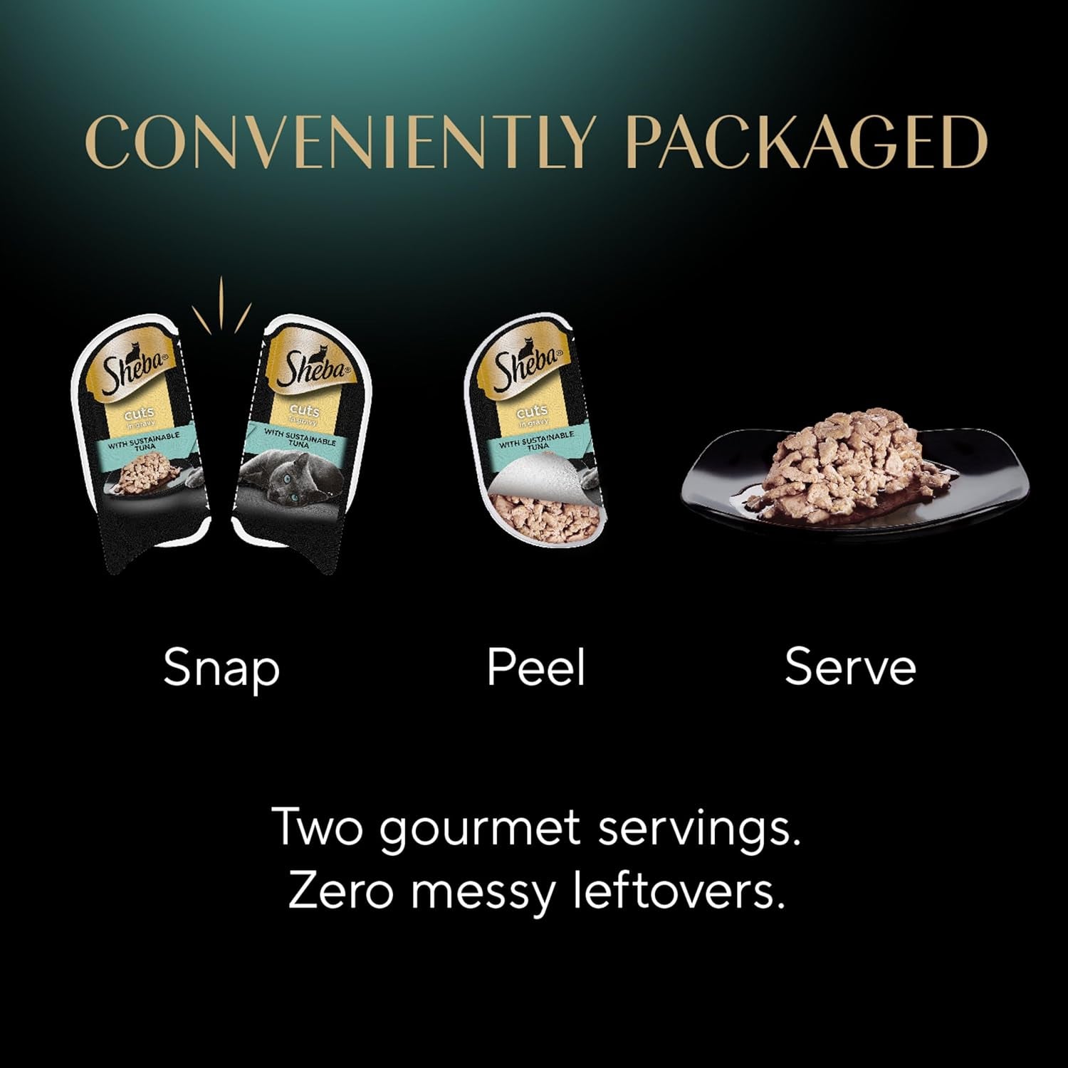 Perfect Portions Wet Cat Food Cuts in Gravy with Sustainable Tuna, 2.6 Oz. Twin-Pack Trays (24 Count, 48 Servings)