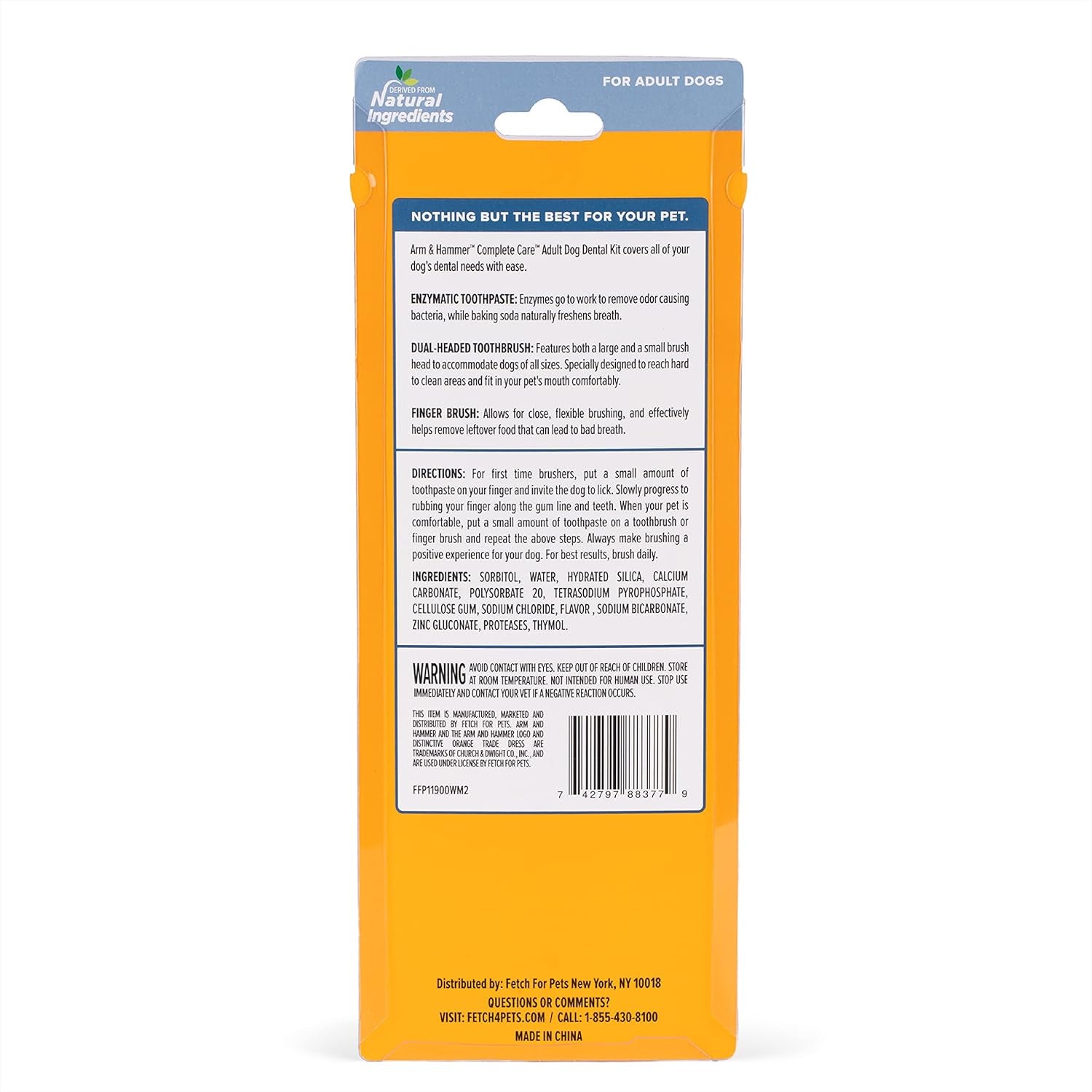 Complete Care Dog Dental Kit 2.5Oz Chicken Flavored Dog Toothpaste, Double Side Dog Toothbrush, Rubber Dog Finger Brus  Baking Soda Enhanced Formula