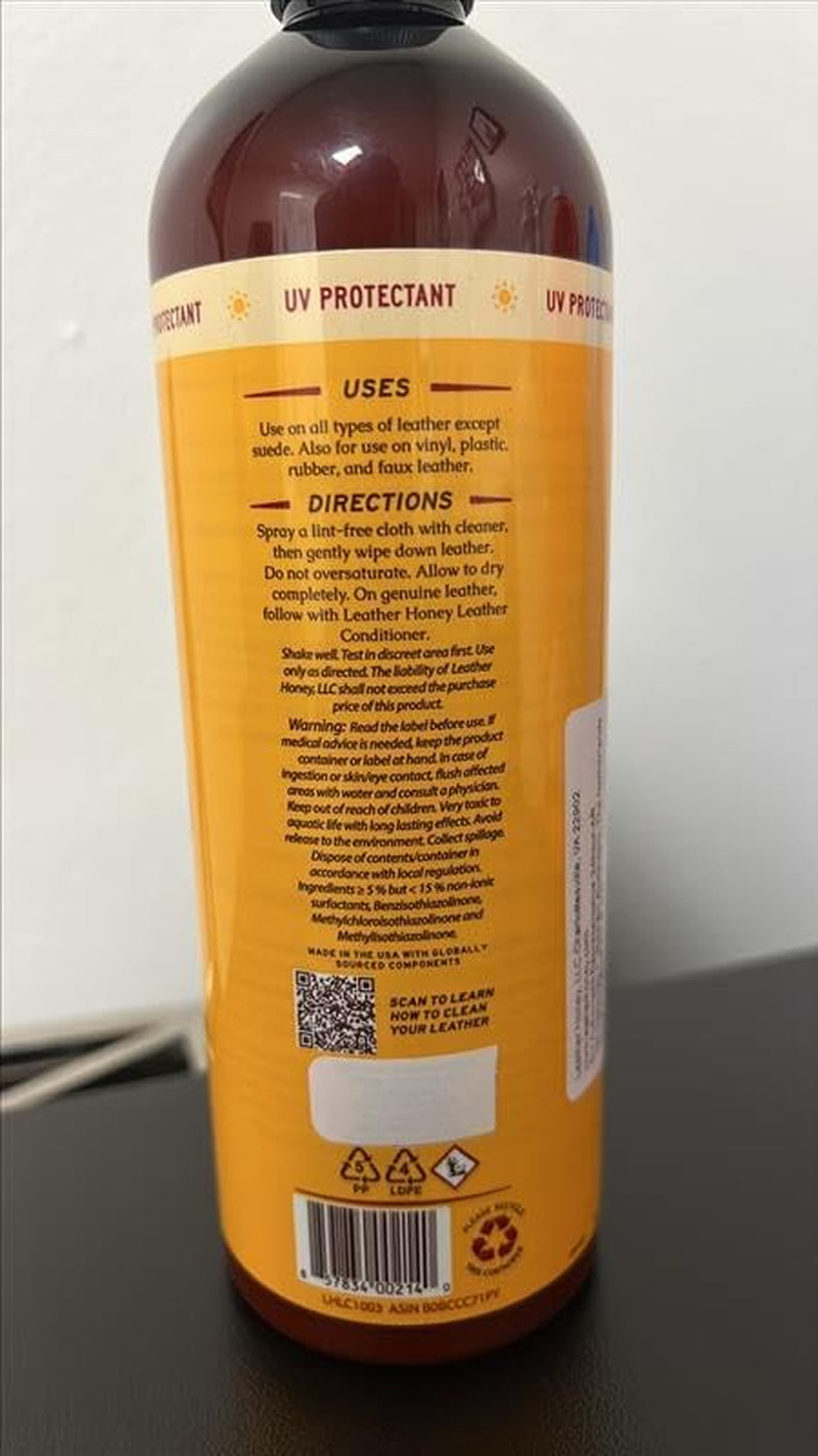 Leather Cleaner Spray: UV Protectant, Non-Toxic & Made in the USA since 1968. Cleans & Protects Leather, Faux & Vinyl - Couches, Car Seats, Purses, Shoes, Bags & Tack. Safe for Any Color